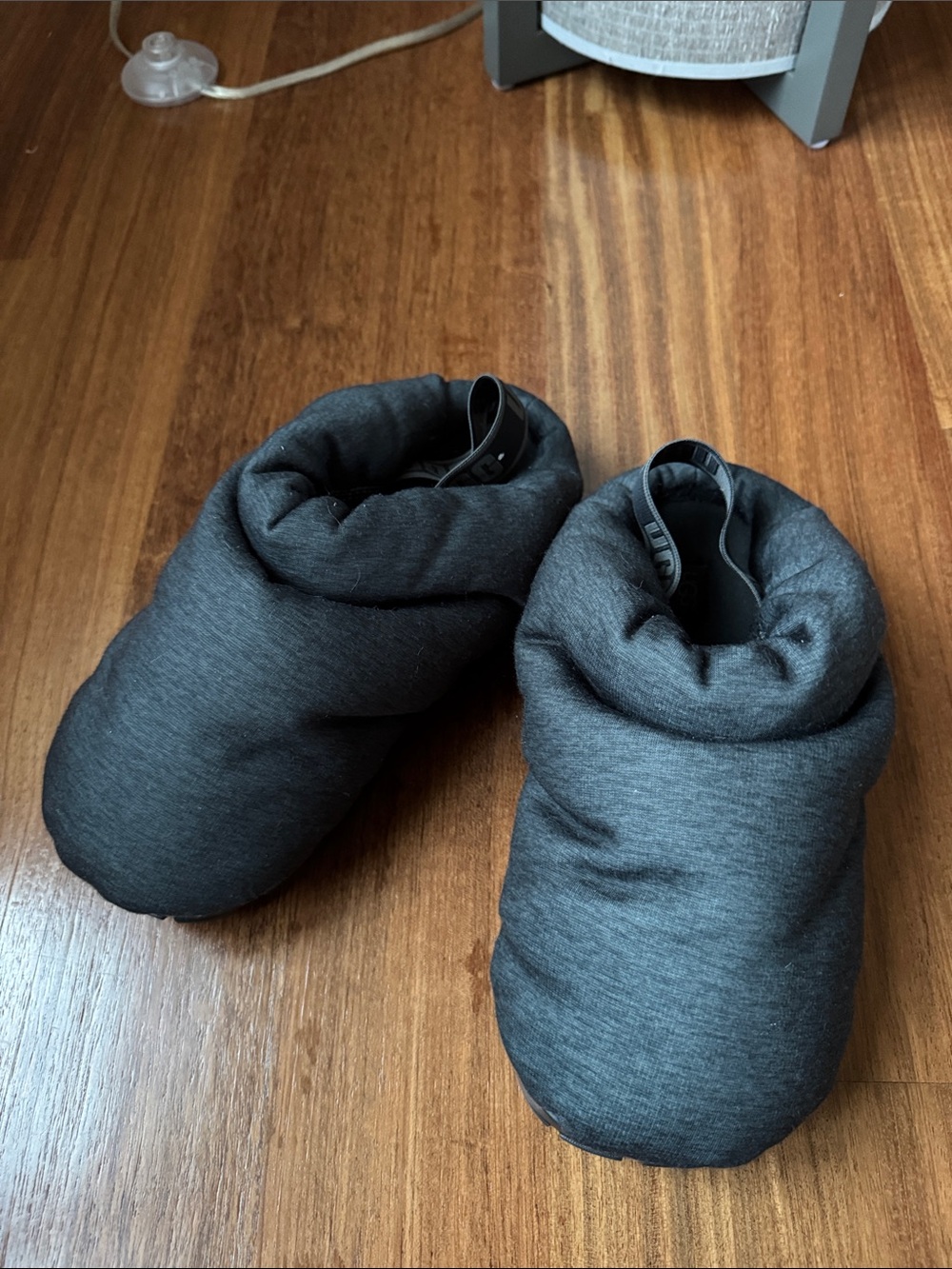 UGG Slip-On Padded Slippers in Dark Gray